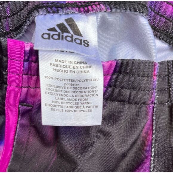 Adidas purple flower pattern 2-piece set,full zipper jacket, cuffed pants,2T/2TL - Picture 4 of 9